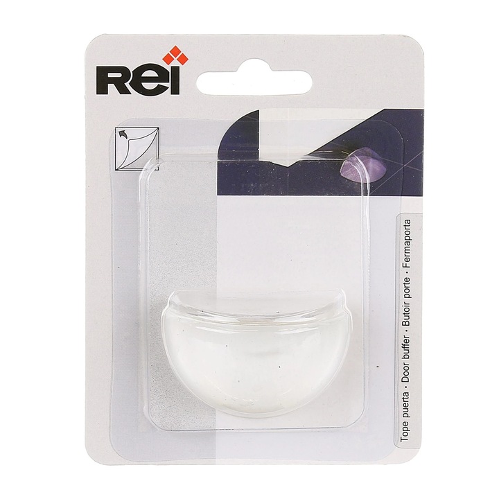 Opritor usa, pentru podea, autoadeziv, plastic, D 48 x 26 mm, transparent