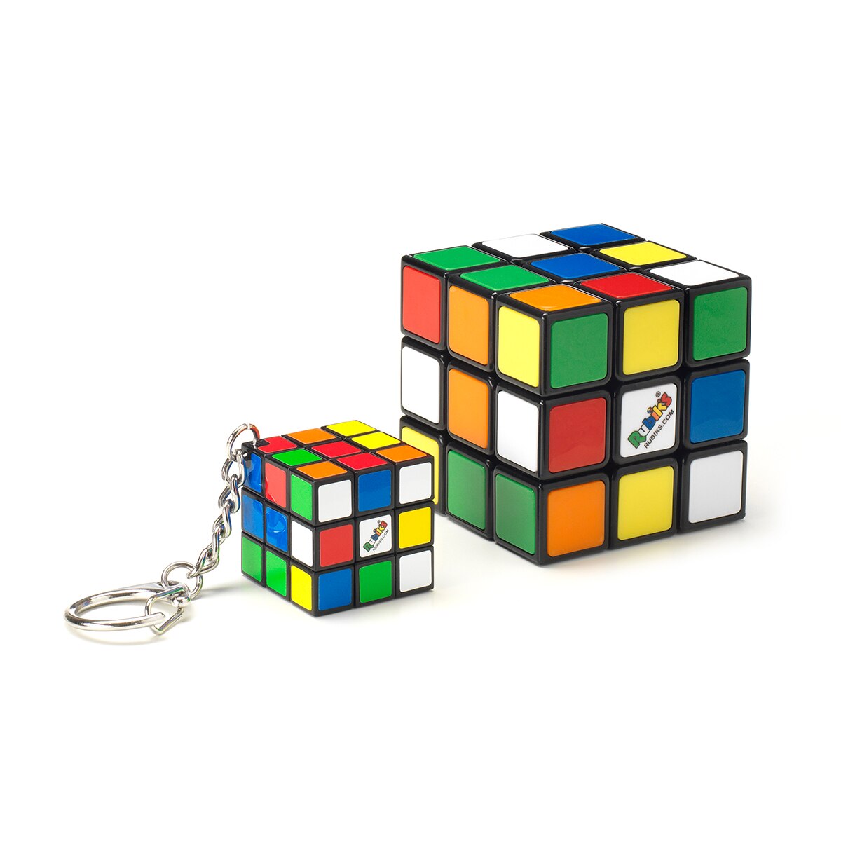 Set 2 jucarii Cub Rubik's 3x3 si mini cub cu breloc - eMAG.ro