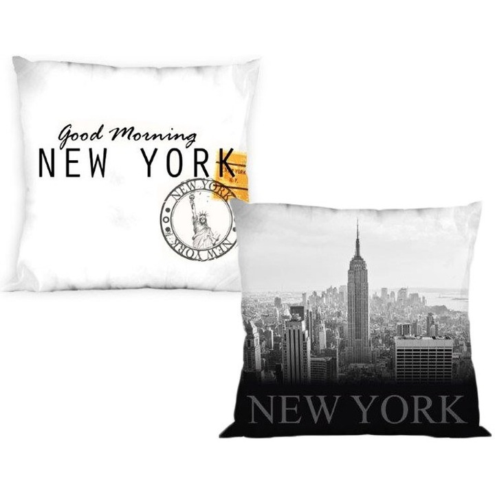 Feta de perna, Javoli, Poliester, New York, 40 x 40 cm, Alb/Negru