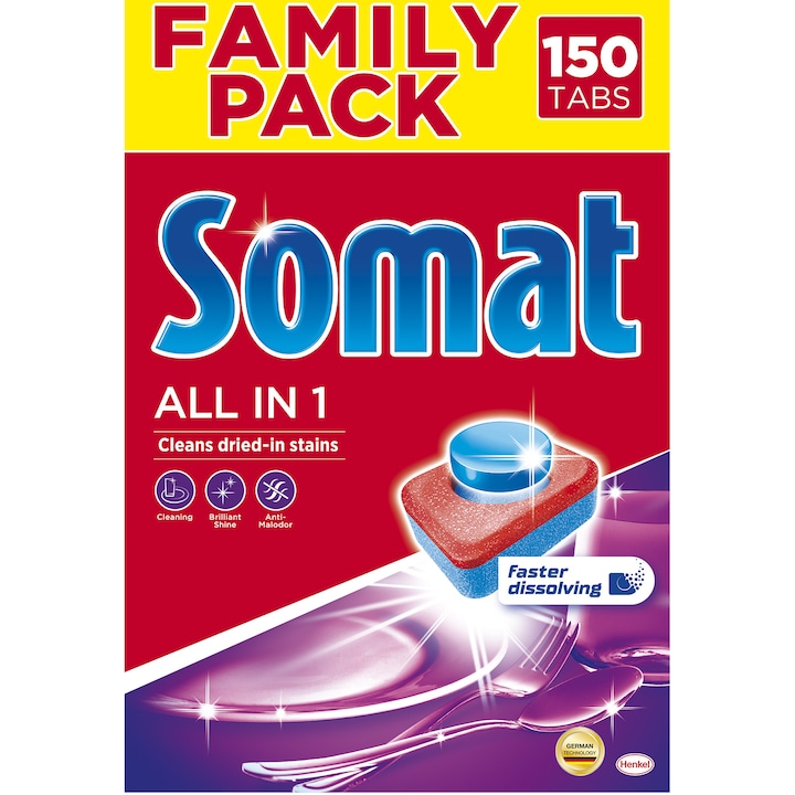 Somat All in one Mosogatószer kapszula, mosogatógéphez, 150 mosás