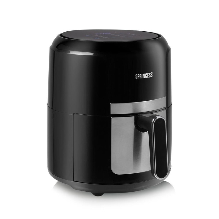 Дигитален фритюрник с горещ въздух Princess 183008, 1300W, 3.8L, 80 - 200 °C, таймер, функции пържене, печене, претопляне, Черен