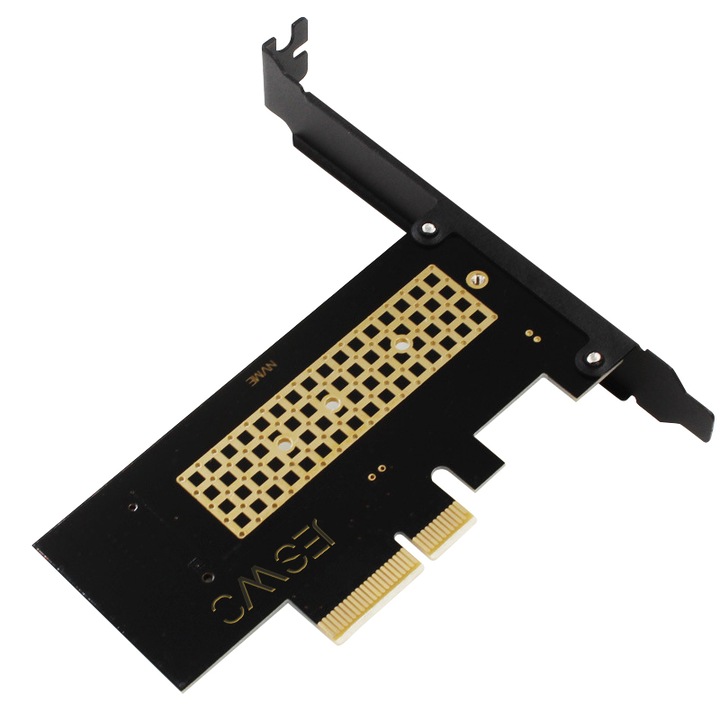 Adaptor M.2 NVME SSD la PCIe, JESWO, 3.0/4.0 x4, Pentru unitati SSD 2280, 2260, 2242, 2230, Negru