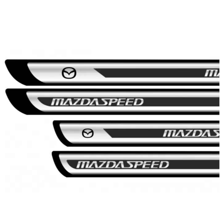 Set 4 stickere protectii praguri crom pentru Mazda V2, Creative Rey®