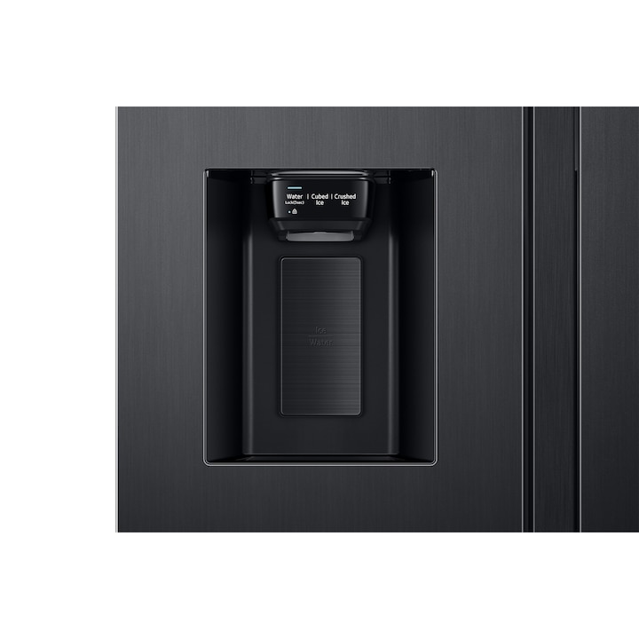 Side by Side Samsung RS6HA8891B1/EF, 614 l, Family Hub, SmartThings, Full No Frost, Twin Cooling Plus, Conversie Smart 5 in 1, WiFi, Dozator de apa/gheata, Raft sticle, Metal Cooling, Compresor Digital Inverter, Clasa E, H 178 cm, Smart Control, Dark Inox