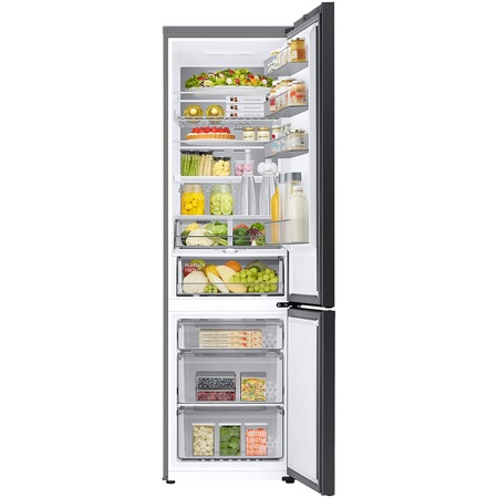 Combina frigorifica Samsung RB38A7CGTS9/EF, Bespoke, 387 l, No Frost, Clasa A, Twin & Metal Cooling, Cool Select+, Digital Inverter, Raft sticle, H 203 cm, Dark Inox