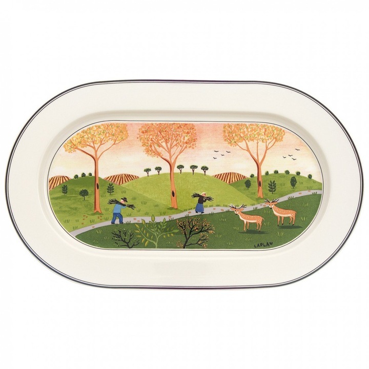 Villeroy and Boch Naif Design овална чиния, порцелан, многоцветна, 34 см