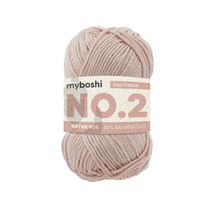 Ghem, Myboshi, No.2, Roz, Nude, 85% Bumbac, 15% Kapoc, Perfect pentru bebelusi, Vegan, 100 m, 50 g