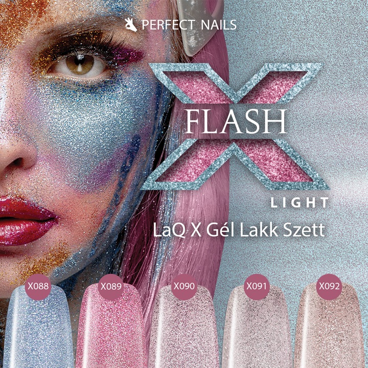 Perfect Nails Lacgel LAQ X Flash Light Gél Lakk Szett 5*8ml
