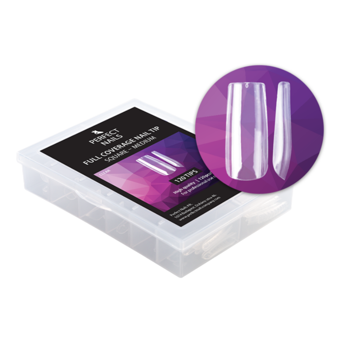 Комплект гел за нокти с пълно покритие Perfect Nails - квадратен среден