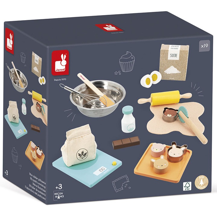 Set de joaca din lemn Janod - Atelierul de patiserie