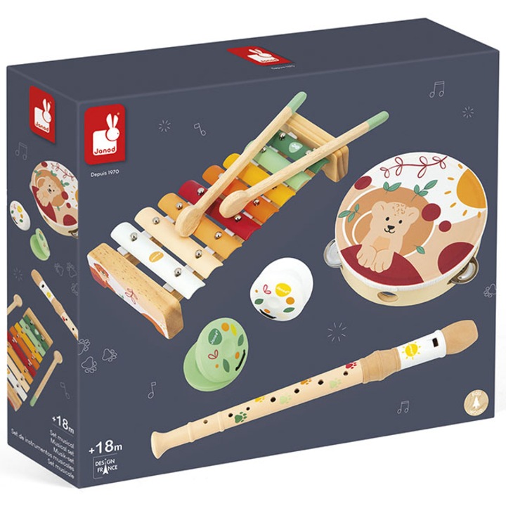 Set instrumente muzicale din lemn Janod - Sunshine