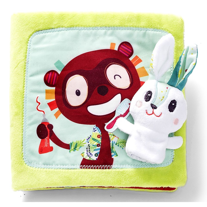 Carte cu activitati Lilliputiens - Iepurasul dentist, cu marioneta