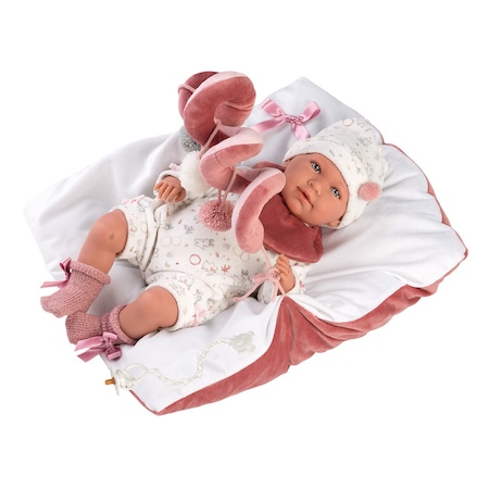 Papusa interactiva Llorens - Mimi, cu salteluta si spirala de joaca, cu sunete, 42 cm