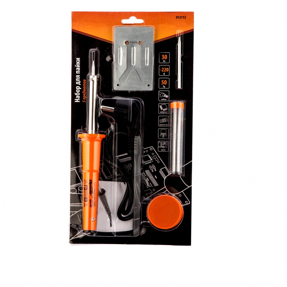 Kit de lipit 5 buc, fier de lipit 30 W, suport, intepatura, pasta