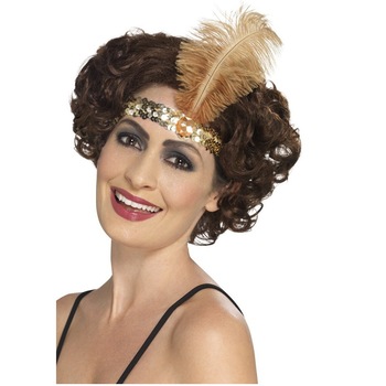 Bentita cu pene anii 20 aurie Bentita cu pene anii 20 aurie