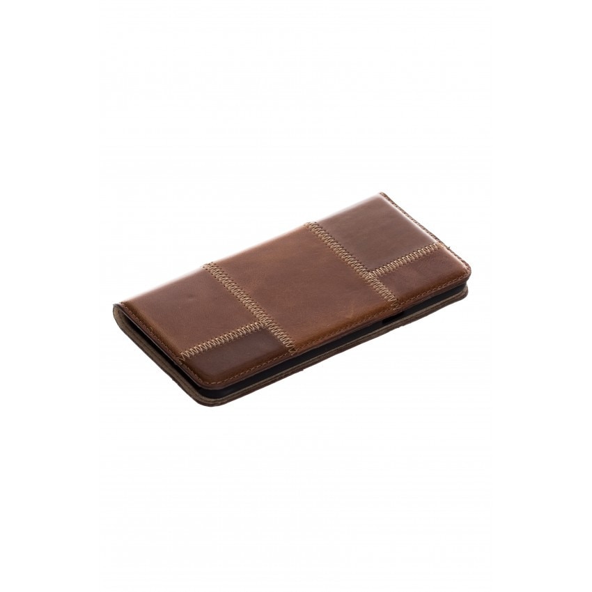 Husa Tellur magnetica din Piele naturala pentru Huawei P9 Lite, Maro, model Patch