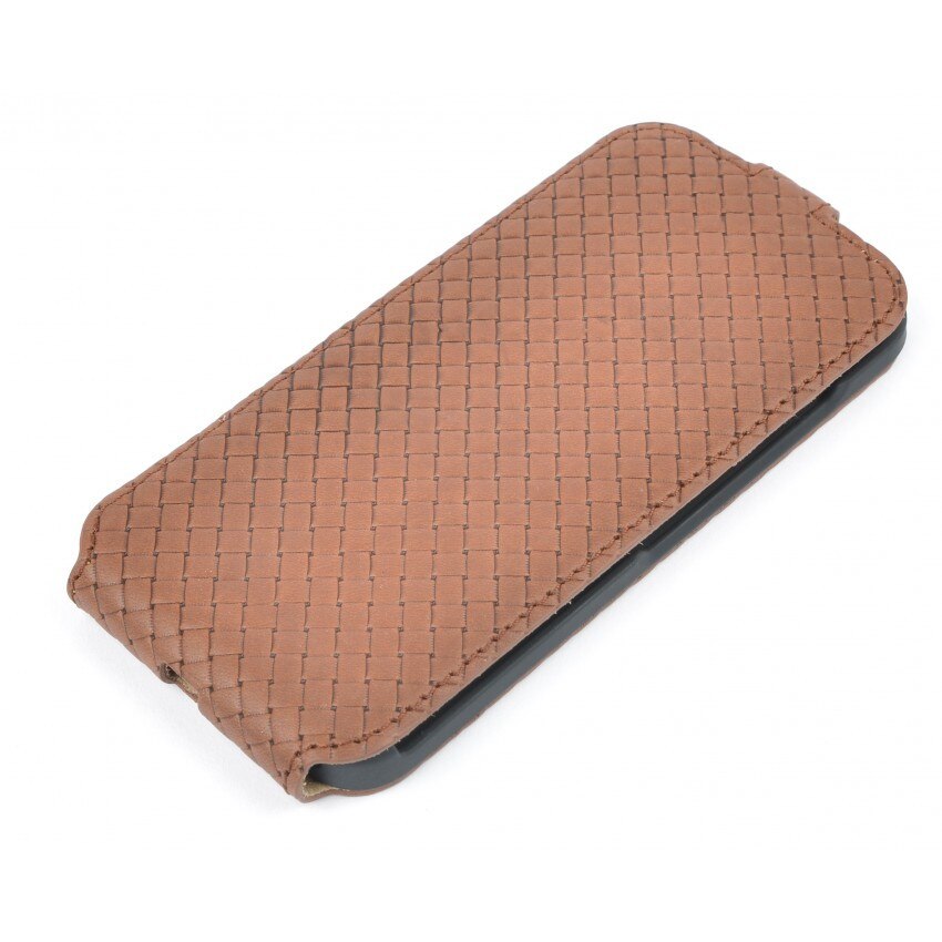 Husa Tellur din Piele naturala pentru iPhone 7, Maro, model Cross