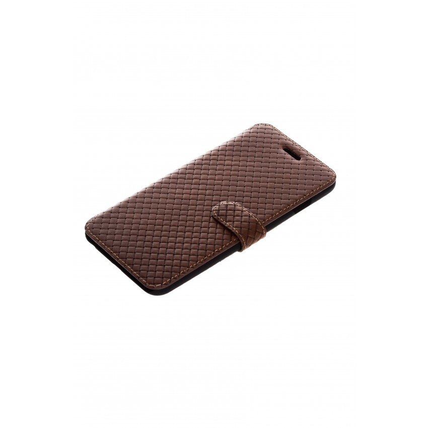 Husa Tellur din Piele naturala pentru iPhone 6/6S Plus, Maro, model Cross