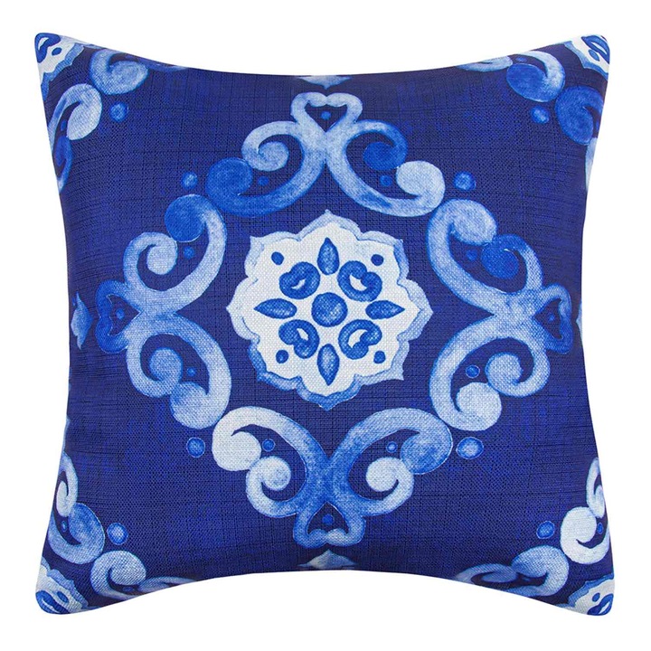 Fata de perna Spod Igły i Nitki, Poliester, 45x45 cm, Albastru/Alb