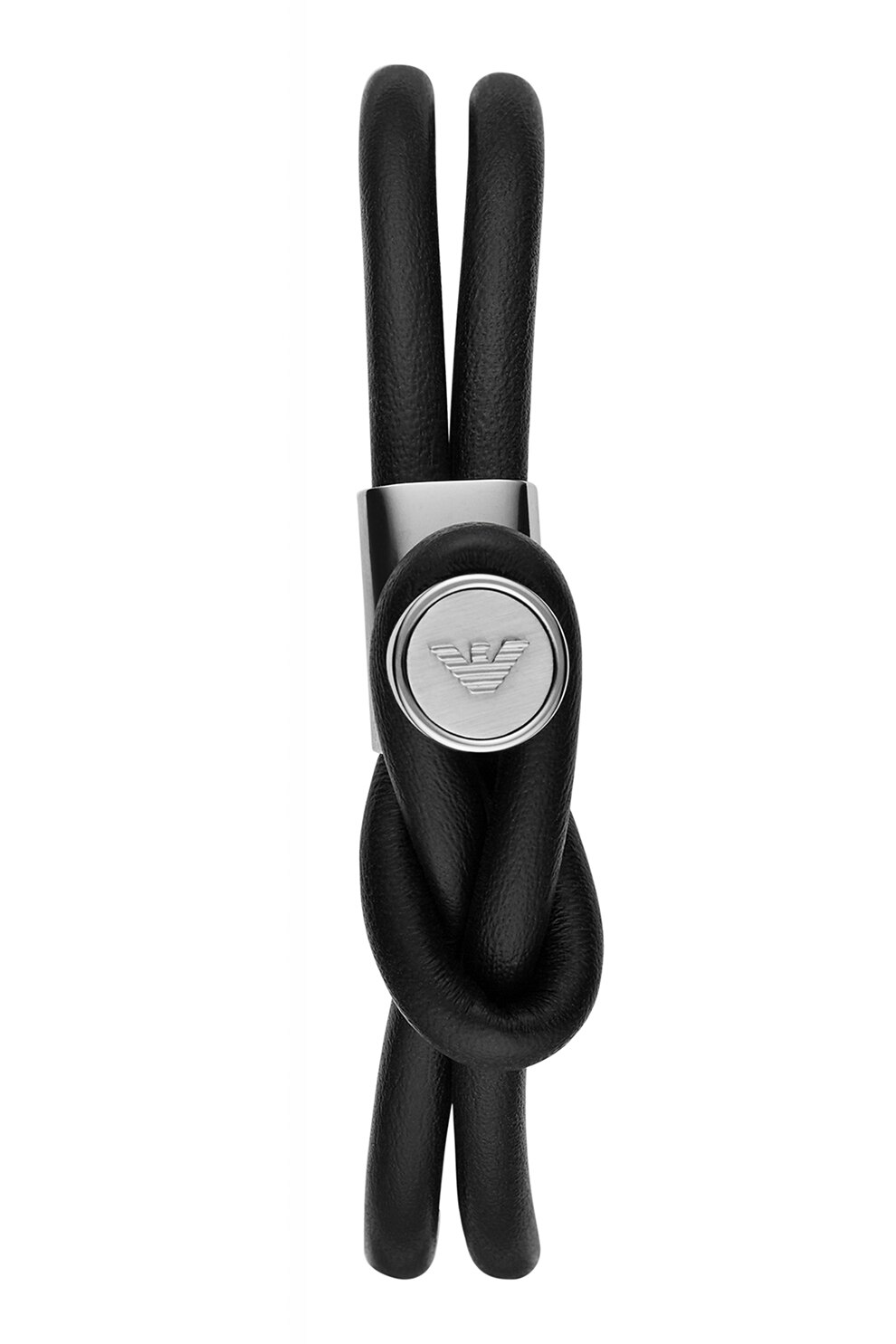Emporio Armani, Часовник и кожена гривна, Черен - eMAG.bg