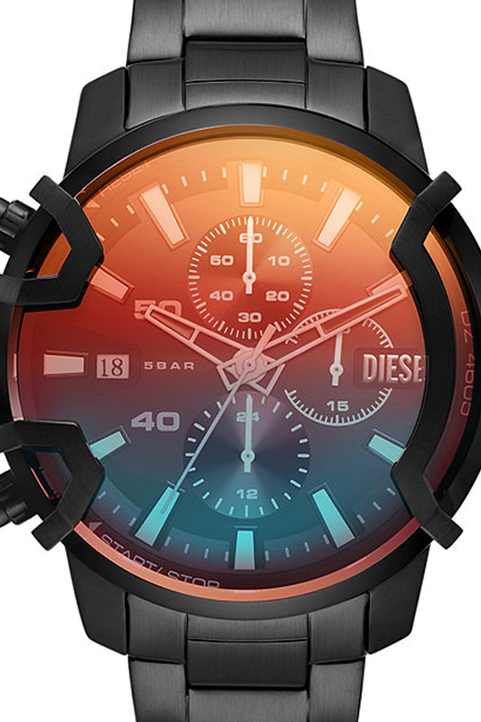 Diesel, Часовник от неръждаема стомана с хронограф, Черен - eMAG.bg