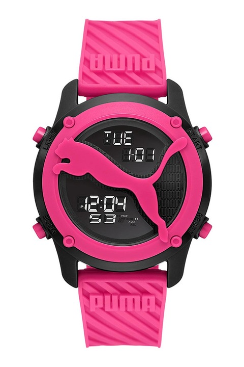 Puma, Електронен часовник с каишка от еко кожа, Розов