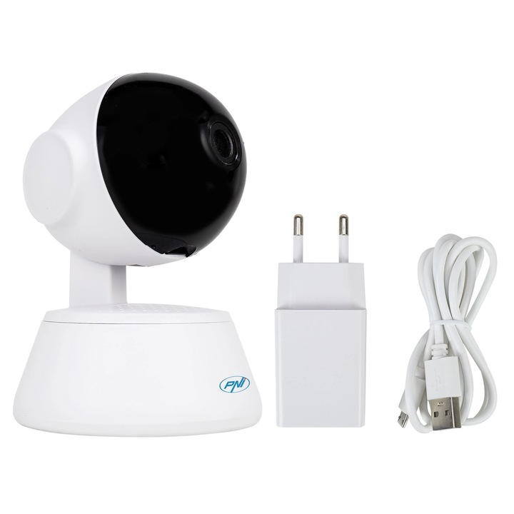 Videó / audio megfigyelő kamera, PNI IP720LR, HD 1080P, mozgásérzékelő, beltéri használatra