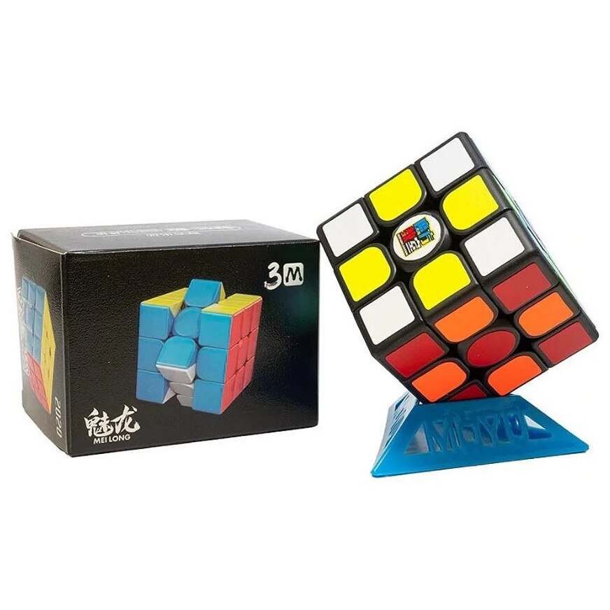 Cub Rubik Moyu RS3M 3X3X3, magnetic, fara autocolante, Negru - eMAG.ro