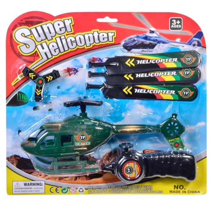 Katonai helikopter kilövővel és tartozékokkal, 23x5 cm, Műanyag