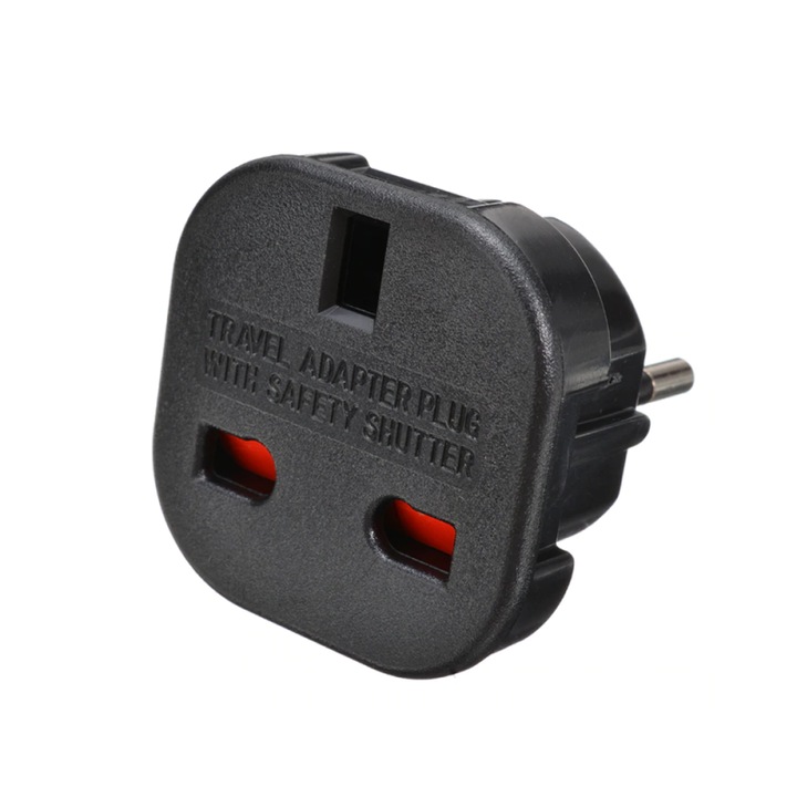 Adaptor slim priza uk la priza Europa, BX-9625, negru
