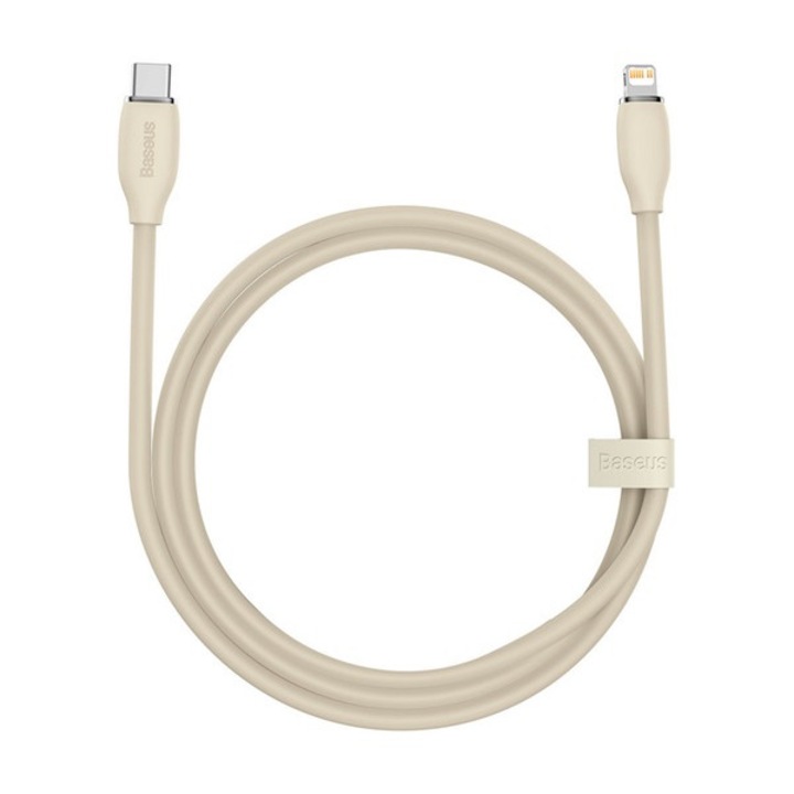 Apple iPhone 14 Pro / iPhone 14 Plus / iPhone 14 Baseus jelly liquid adatkábel és töltő (type-c - lightning 8pin, 20w, pd gyorstöltés támogatás, 120cm) rózsaszín, CAGD020004, gyártói csomagolás