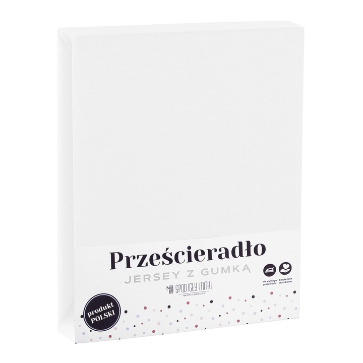 Чаршаф с ластик, Spod Igły i Nitki, трико, 90x200, бял