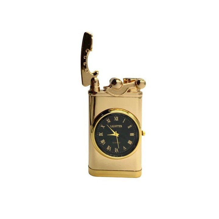 Bricheta antivant pe gaz cu ceas, SW-606, culoare auriu