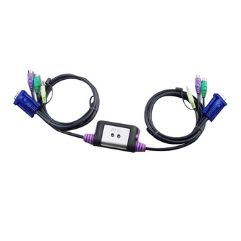Switch KVM Aten CS62A, 2 porturi, PS2, Speaker Support, 1.2m Switch KVM Aten CS62A, 2 porturi, PS2, Speaker Support, 1.2m