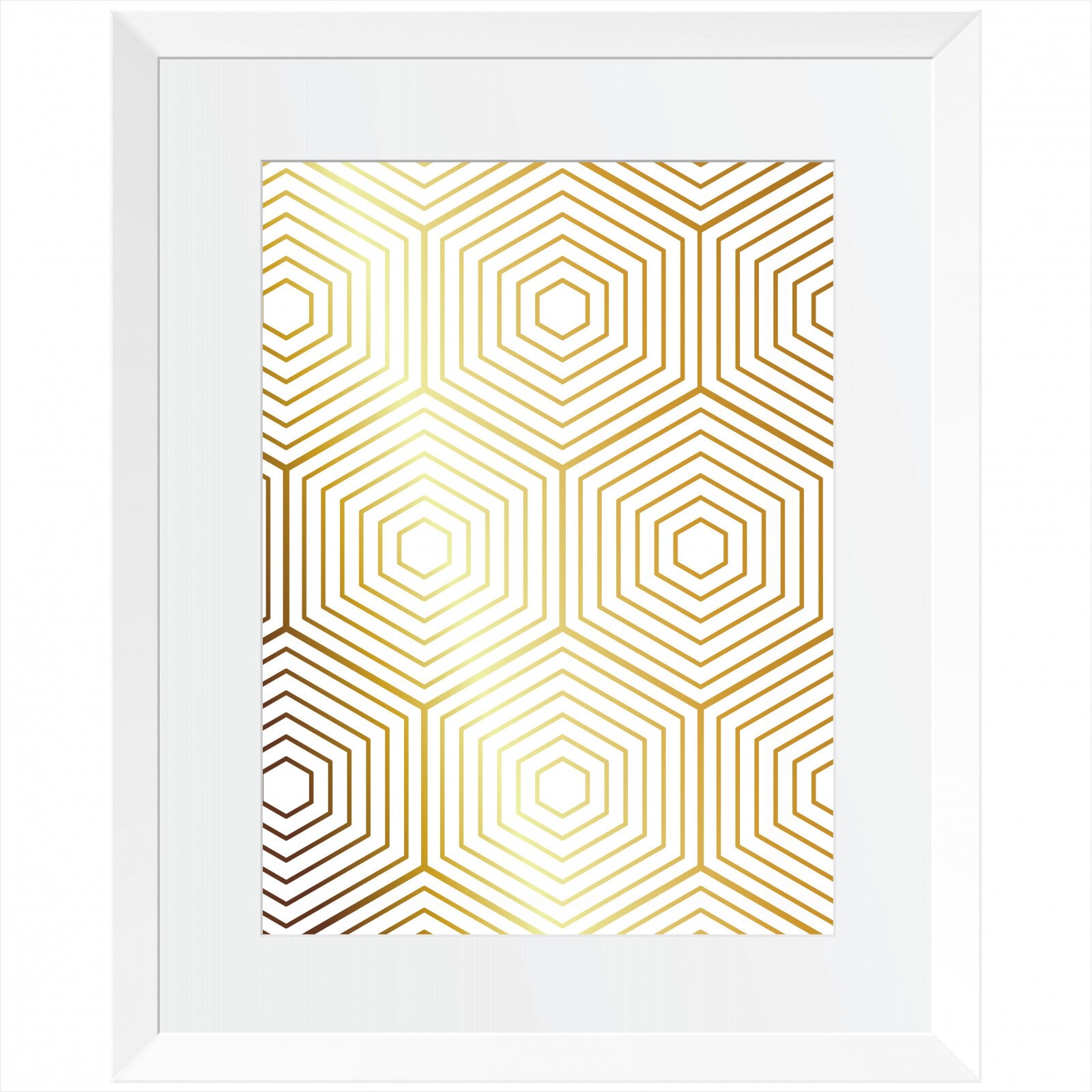 Tablou Textura hexagoane, Auriu stralucitor Anais, inramat,