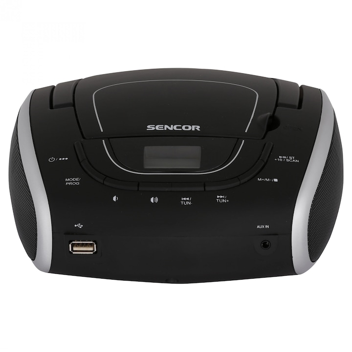 Sencor SPT 1600 Hordozható CD lejátszó, Rádió, MP3, USB, Fekete/Ezüstszürke