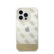 Husa Guess Peony Glitter Script Logo compatibila cu iPhone 14 Pro Auriu