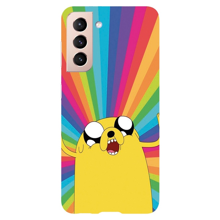 Кейс съвместим с Samsung Galaxy S22 Ultra модел Rainbow Jake Adventure Time, силикон, TPU, обратното