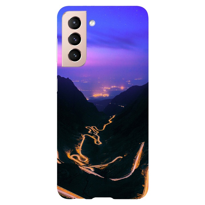 Кейс съвместим с Samsung Galaxy S22 Ultra модел Transfagarasan in the night, Силикон, TPU, Обратно
