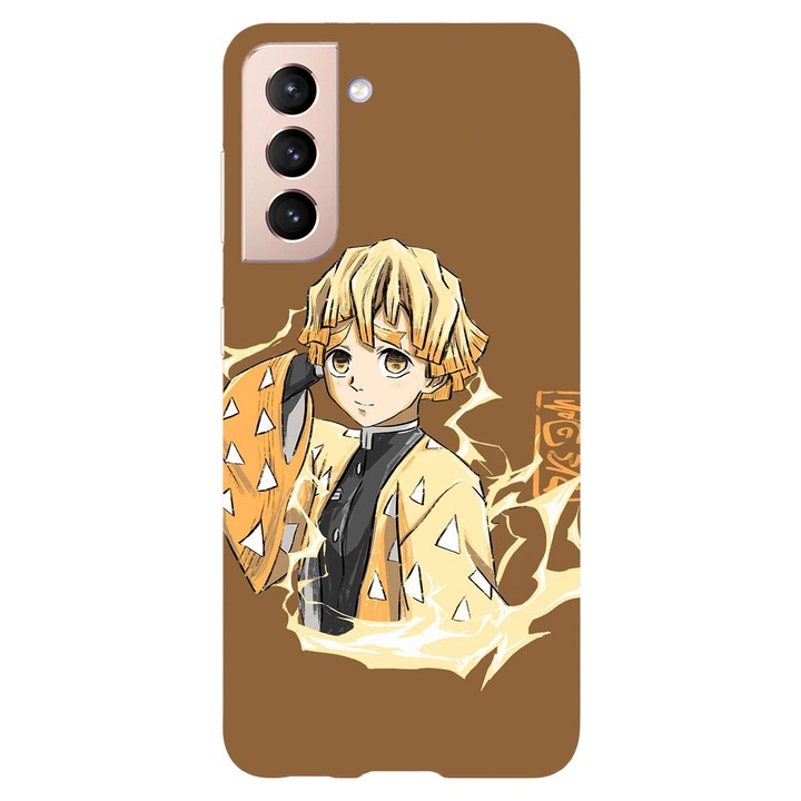 Husa compatibila cu Samsung Galaxy S22 Plus model Zenitsu agatsuma, Silicon, TPU, Viceversa