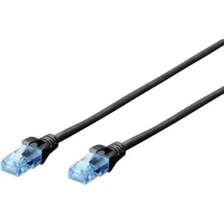 Digitus CAT5e U-UTP Patch Cable 10m Black, 149888, Hálózati kábelek