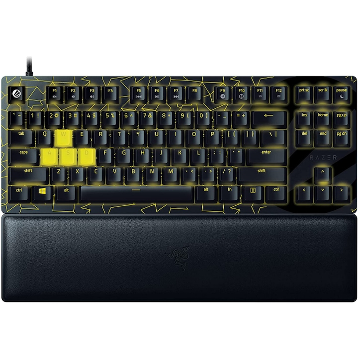 Tastatura gaming Huntsman V2, Razer, RGB, Negru/Galben