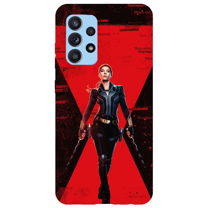 Husa compatibila cu Samsung Galaxy A52 4G model Black Widow, Silicon, TPU, Viceversa