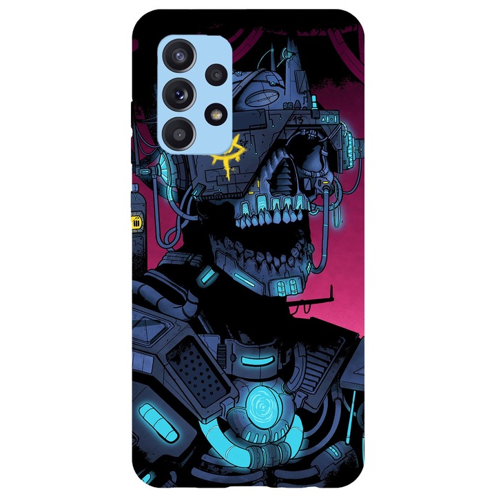 Кейс съвместим с Samsung Galaxy A51 5G модел Cyberpunk Skull, силикон, TPU, обратното
