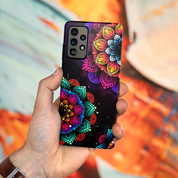 Tok kompatibilis a Samsung Galaxy A22 4G Floral Mandala modellel, szilikon, TPU, fordítva