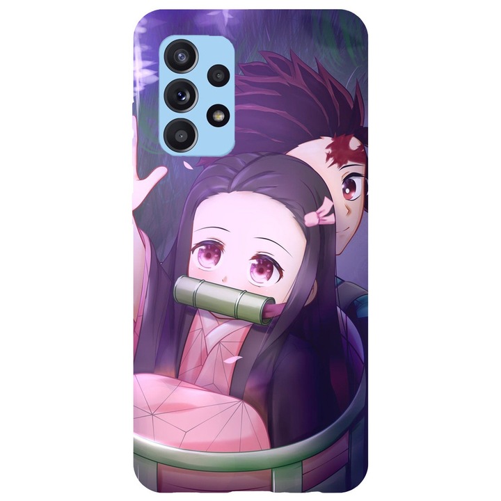 Husa compatibila cu Samsung Galaxy A72 4G model Nezuko and tanjiro Demon Slayer, Silicon, TPU, Viceversa
