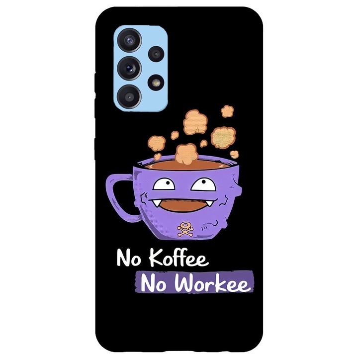 Husa compatibila cu Samsung Galaxy A71 5G model No koffe no workee Koffing Pokemon, Silicon, TPU, Viceversa