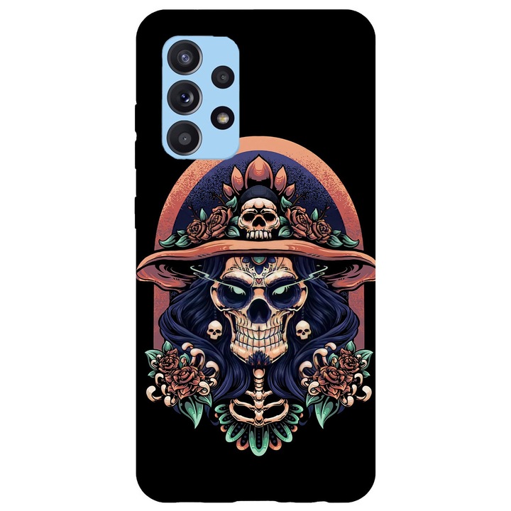 Кейс съвместим с Samsung Galaxy A51 5G модел мексикански череп, силикон, TPU, обратното