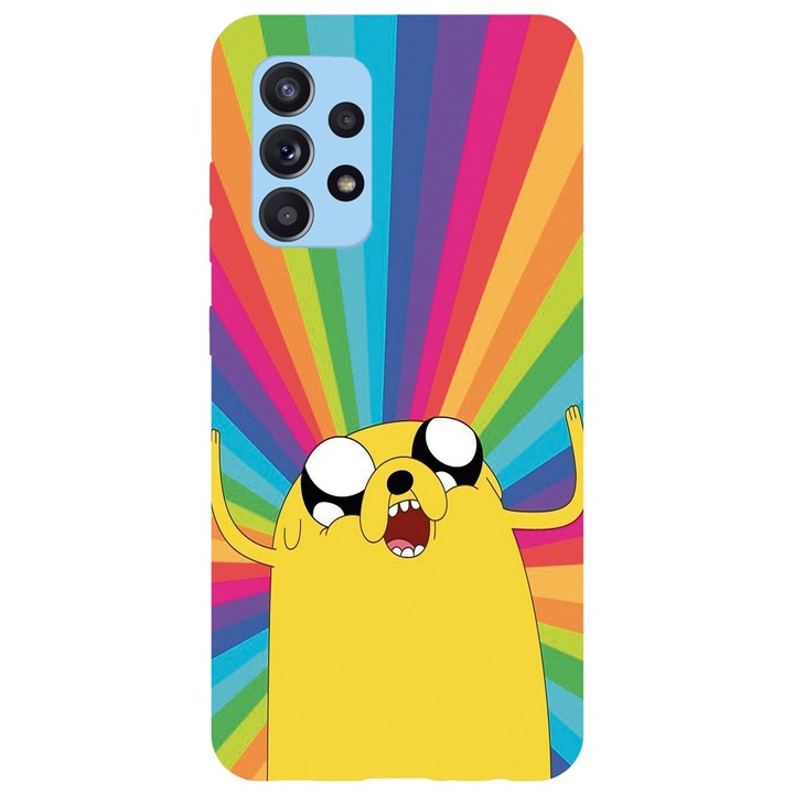 Кейс съвместим с Samsung Galaxy A52 4G модел Rainbow Jake Adventure Time, силикон, TPU, обратното
