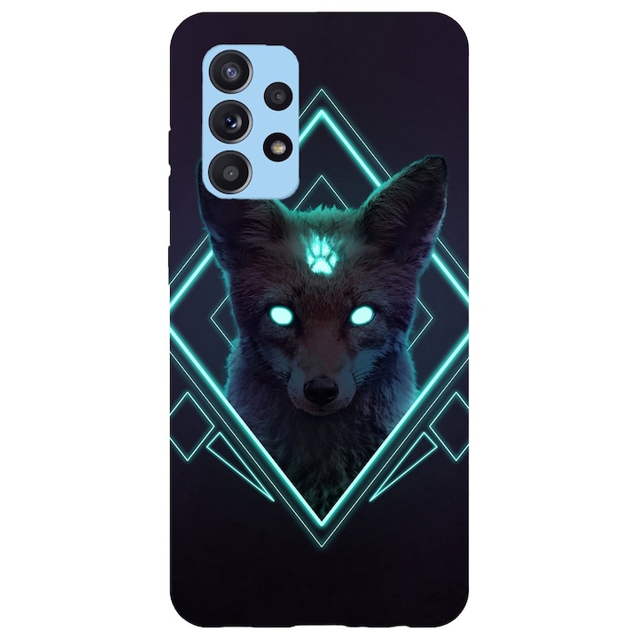 Husa compatibila cu Samsung Galaxy A52 4G model Neon Fox, Silicon, TPU, Viceversa